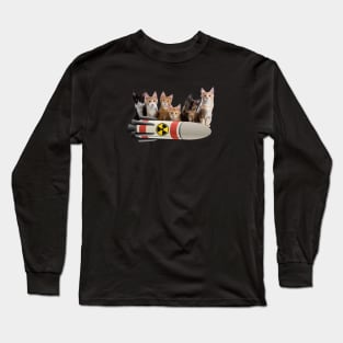 Kittens with nuke missile Long Sleeve T-Shirt